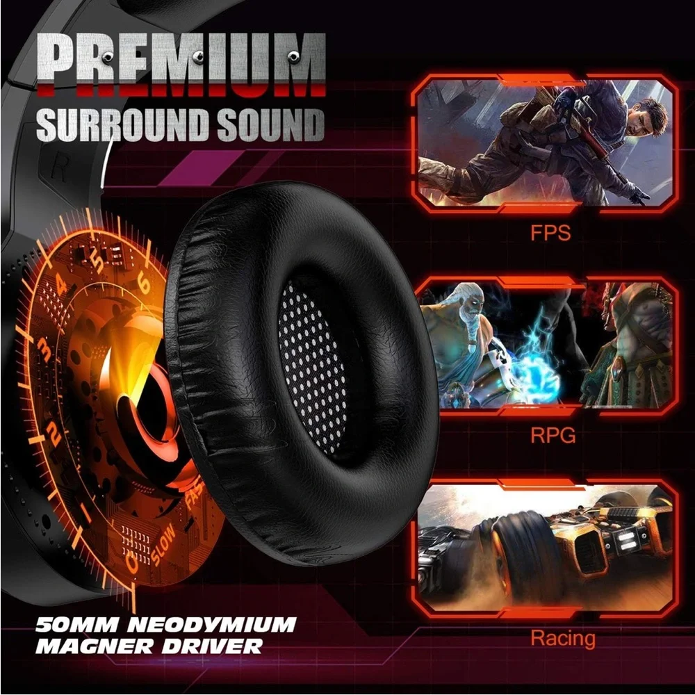 Gaming Headset Cancelling Over Ear Compatible with PC, PS4,PS5, Xbox One,Mac 🎧